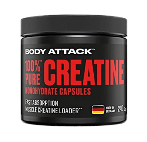 supp4u-24_supp4u-24_Body Attack 100% pure Creatine 240 Kapseln